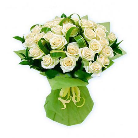 Букет из 51 белой розы «Утренняя свежесть»